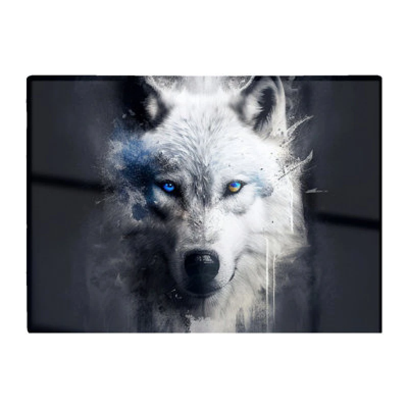 Image of Warren Reed Designer White Wolf Face Splashart Dark Backgrouns Glass Chopping Board