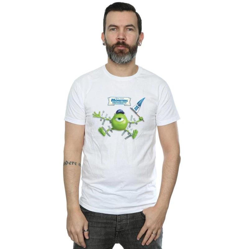 Image of Disney Men Monsters University Taped Mike T-Shirt in White Size: Small White S Male 5057972613474