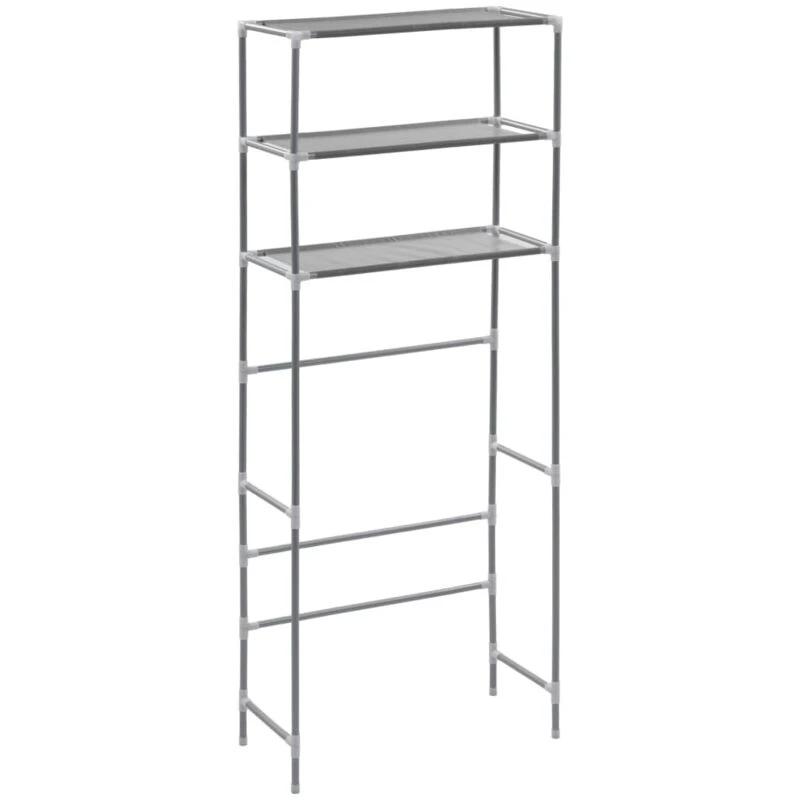 Image of VIDAXL Vidaxl - 3-Tier Storage Rack over Laundry Machine Silver 69x28x169cm 282465