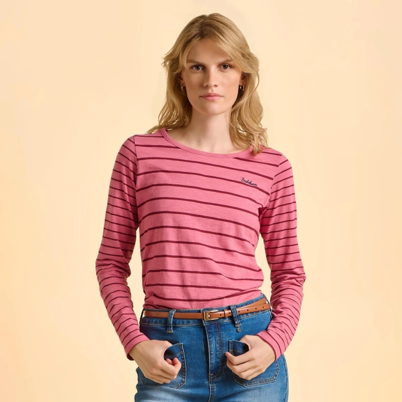 Image of Brakeburn Studland Long Sleeve T-Shirt Pink female UK 08