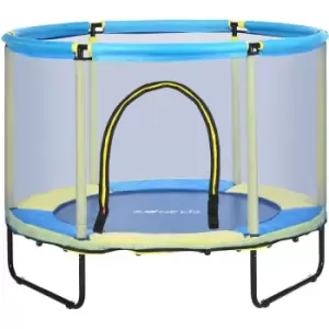 Image of 4.6 ft Trampoline with Enclosure Net Bungee Gym, Blue - Blue - Zonekiz