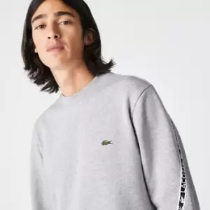 Image of Mens Lacoste Classic Fit Branded Sweatshirt Size 4 - M Grey Chine