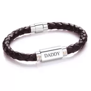 Image of Personalised Mens Leather Bracelet (Brown)