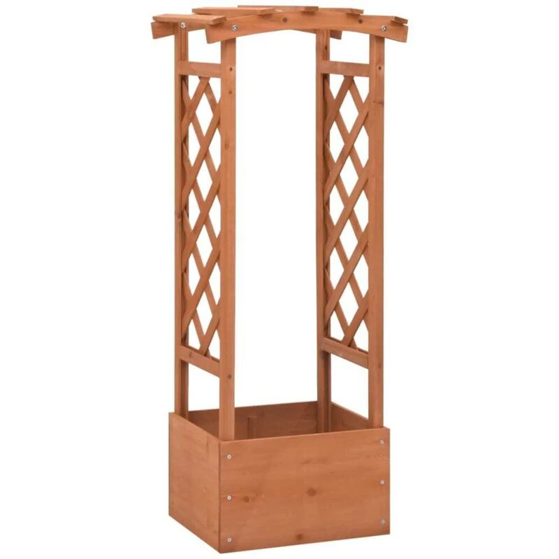 Image of VIDAXL Trellis Planter with Arch 49x39x117cm Firwood Vidaxl 8720286380697