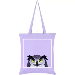 Image of Inquisitive Creatures Owl Tote Bag (One Size) (Lilac) - Lilac