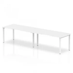 Image of Trexus Bench Desk 2 Person Side to Side Configuration White Leg