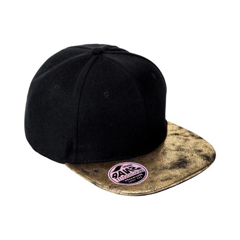 Image of Result Result Men Bronx Glitter Flat Peak Snapback Cap in Black One Size Male 5063425902880