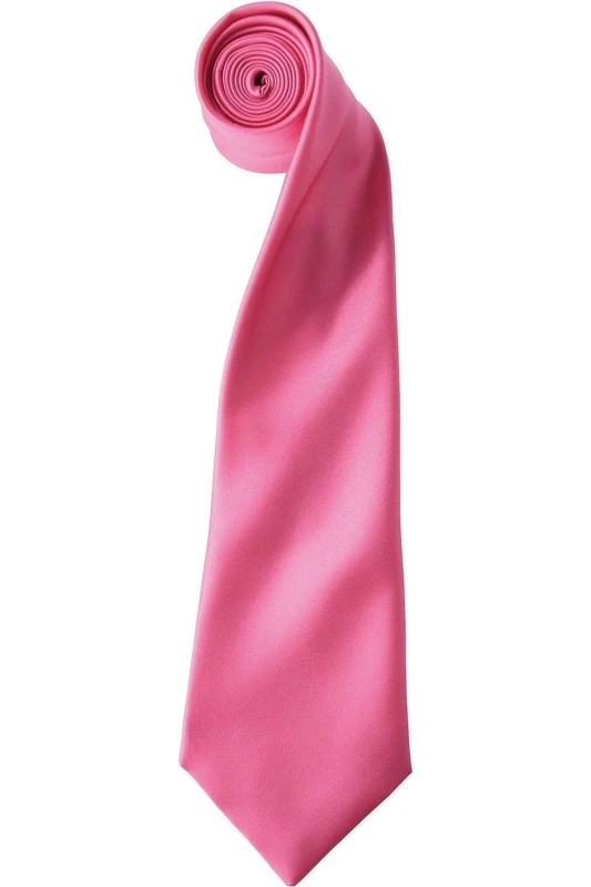 Image of Premier Premier Colours Satin Tie in Fuchsia Fuchsia One Size Unisex 5063470722860