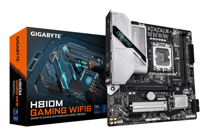 Image of Gigabyte Gigabyte H810M GAMING WIFI6 Motherboard - Intel Core Ultra (Series 2) CPUs, 4+1+2 Phases VRM, up to 6400MHz DDR5, 1xPCIe 4.0 M.2, 2.5GbE LAN,