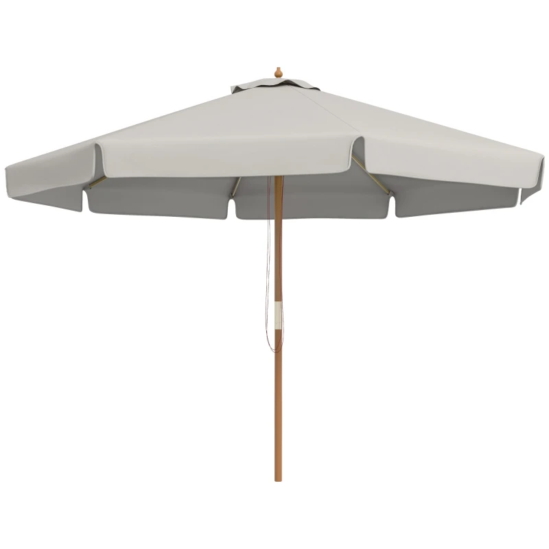 Image of Outsunny Garden Parasol Patio Umbrella with Ruffles Grey Grey