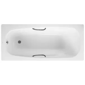 Image of Roca - Carla Anti Slip Single Ended Steel Bath with Grip Holes - 1500mm x 700mm - 2 Tap Hole