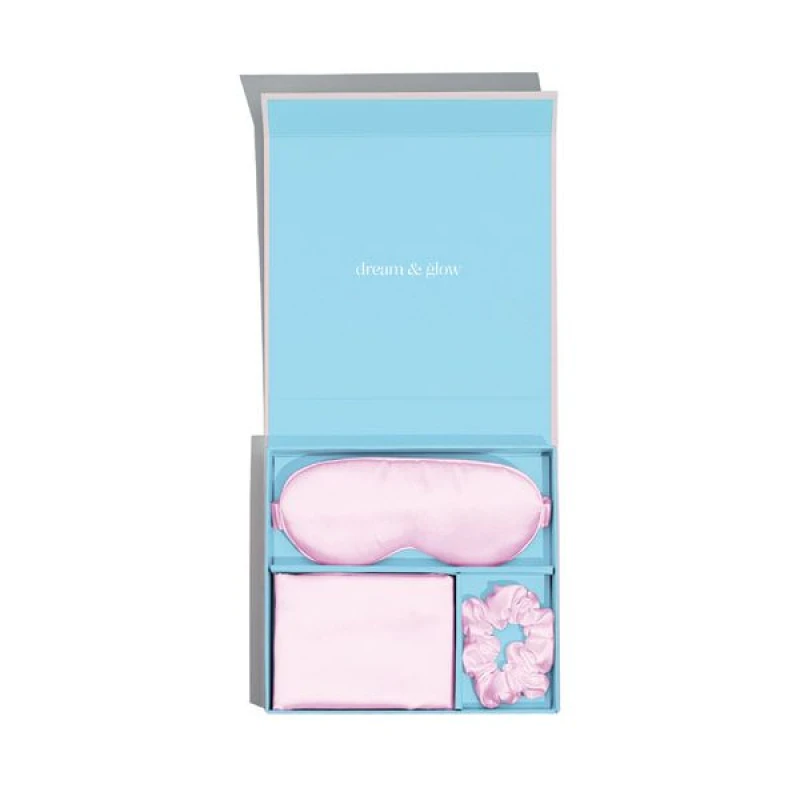 Image of Silver Cloud Womens Silver Ion Infused Satin Gift Set Pink in Baby Pink Size: 3 Pack Baby Pink Female 3 Pack