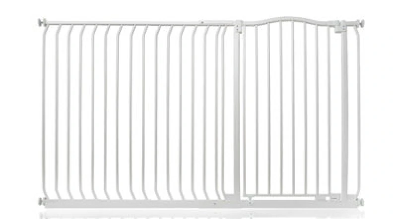 Image of Safetots Extra Tall Curved Top Safety Gate, 171Cm - 180Cm, Matt White, Extra Tall 100Cm In Height, Pressure Fit Stair Gate
