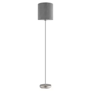 Image of Eglo Pasteri Grey Linen Floor Lamp