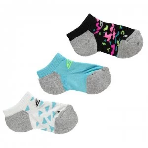 Image of Skechers Cushioned 3 Pack Socks Junior Girls - Wht Multi