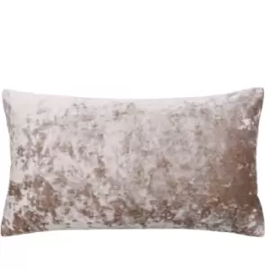Image of Paoletti - Verona Crushed Velvet Rectangular Cushion 40x60cm Oyster - Oyster