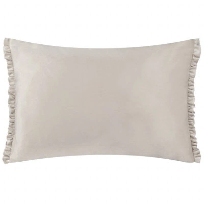 Image of Wylder Tilly Velvet Frill Reversible Cushion in Peach Size: 40cm x 60cm Peach Unisex 40cm x 60 cm