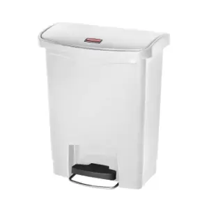 Image of Rubbermaid SLIM JIM waste collector with pedal, capacity 30 l, WxHxD 271 x 536 x 425 mm, white