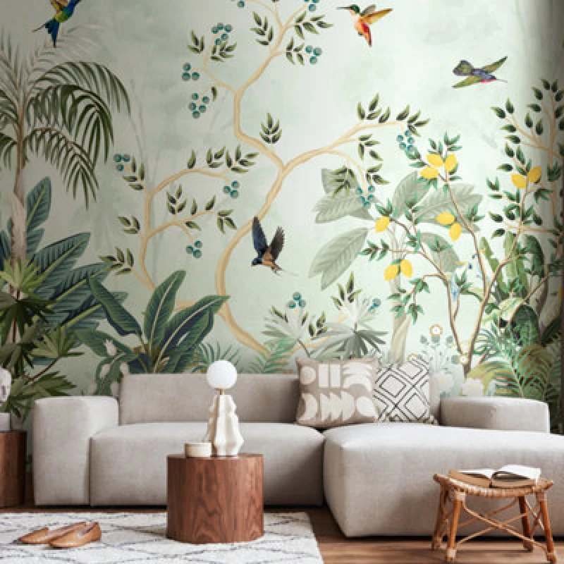 Image of Origin Murals Lemon Tree Forest - Forest Green Matt Smooth Paste The Wall Mural 350Cm Wide X 280Cm High
