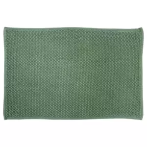 Image of The Linen Yard Loft Woven Cotton Anti-slip Bath Mat Eucalyptus