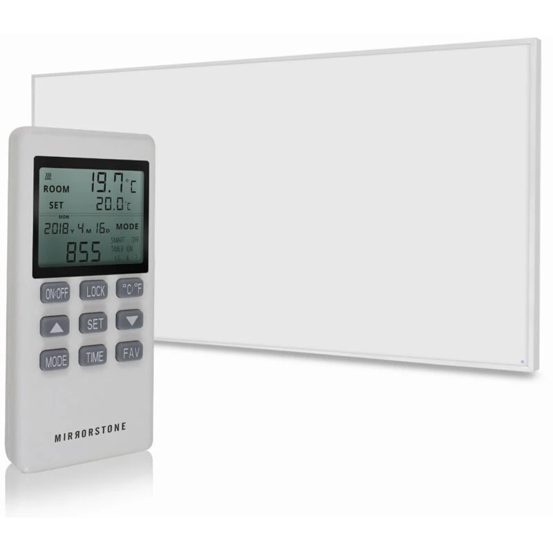 Image of MIRRORSTONE INFRARED HEATING Mirrorstone 700W NXTGEN WiFi Infrared Heating Panel - Electric Panel Heater-Wall Mounted MS.NXT-1195x595-700W-WALL