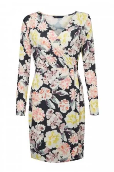 Image of French Connection Enoshima Jersey Wrap Dress Multi Coloured