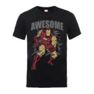 Image of Marvel Comics Iron Man Awesome Mens Black T-Shirt - M - Black