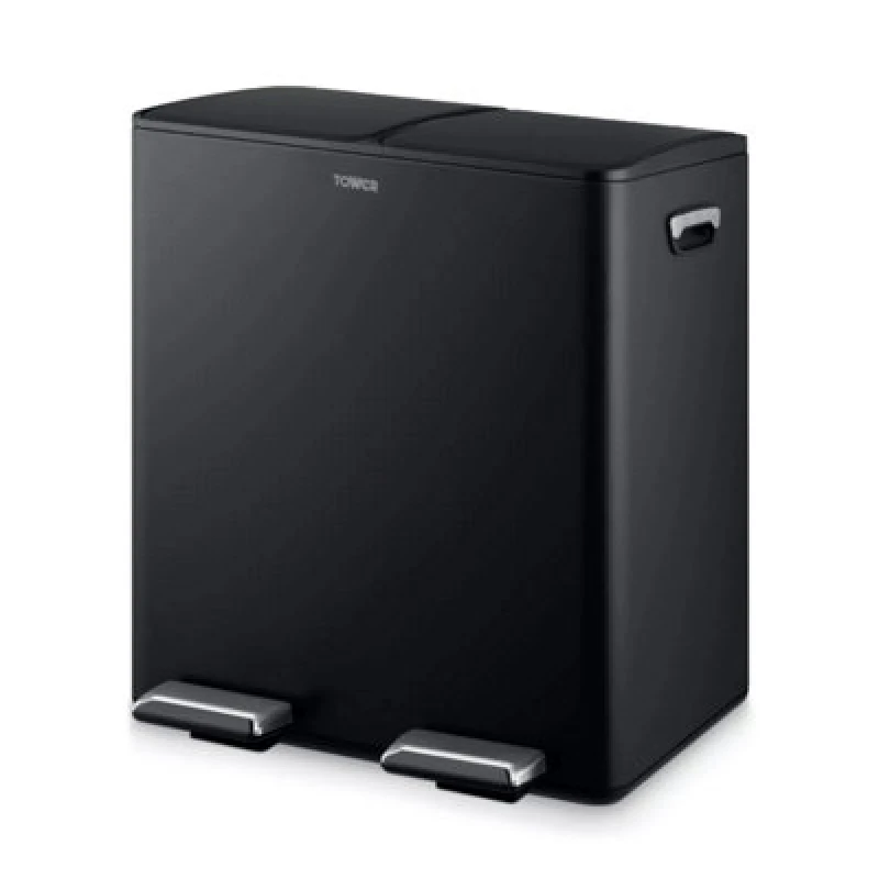 Image of Tower Tower 40L Recycling Pedal Bin Black - Tower Black HR21201