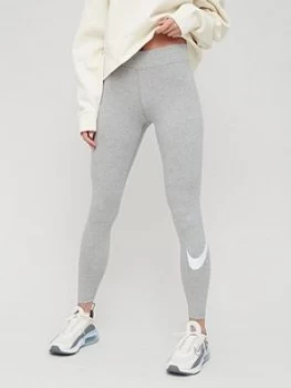 Image of Nike Nsw Essential Swoosh Leggings - Grey Heather