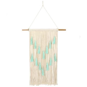 Image of Aqua Wall Hanging with Tassels