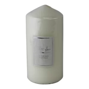 Image of White Linen Fragranced Pillar Candle, 14x7cm