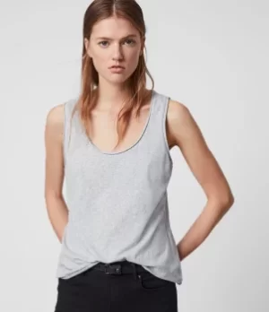 Image of AllSaints Womens Emelyn Tonic Tank, Grey, Size: S