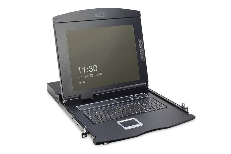 Image of Digitus 17" LCD KVM Console. 8-Port VGA. US Keyboard