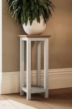 Image of Solid Oak Tall Side Table Linen Ready Assembled - Taberno