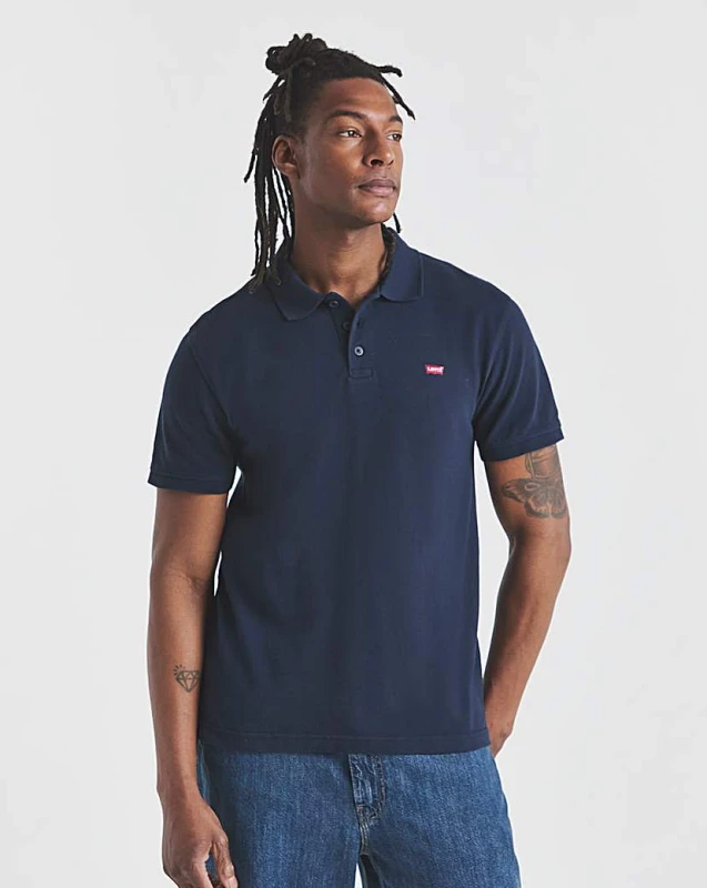 Image of Levis Levis Short Sleeve Housemark Pique Polo Navy - Levis - Size: S Navy Male S LE24101