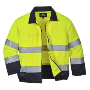 Image of Portwest Madrid Hi Vis Jacket Yellow / Navy 2XL