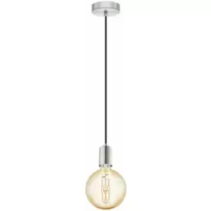 Image of Hanging Ceiling Pendant Light Satin Nickel Steel 1 x 60W E27 Feature Lamp