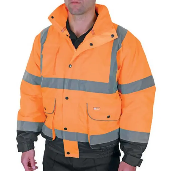 Image of Beeswift Beeswift Two Tone High Visibility Constructor Bomber Jacket Orange/Navy Blue 3XL CBJTTORN3XL