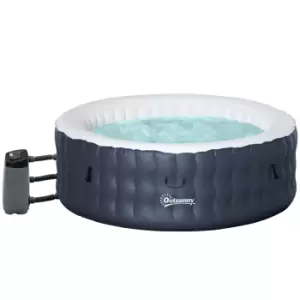 Image of Outsunny Inflatable Hot Tub Spa With Pump 4-6 Person - Dark Blue