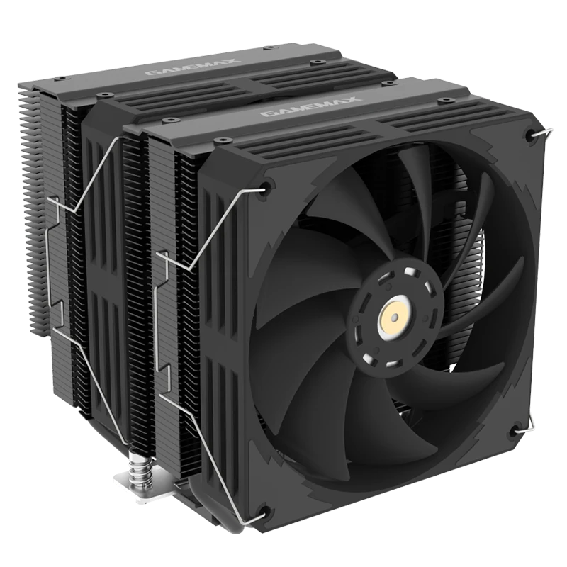Image of GameMax Twin600 Dual-Tower Black CPU Tower Air Cooler PWM Fan 6 Heat Pipes - GMX-TWIN600-BK