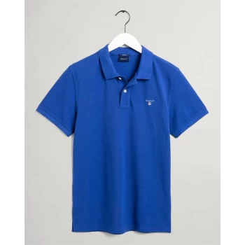Image of Gant Original Pique Short Sleeve Polo Shirt - College Blue436