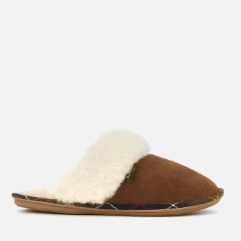 Image of Barbour Womens Lydia Suede Mule Slippers - Camel - UK 5
