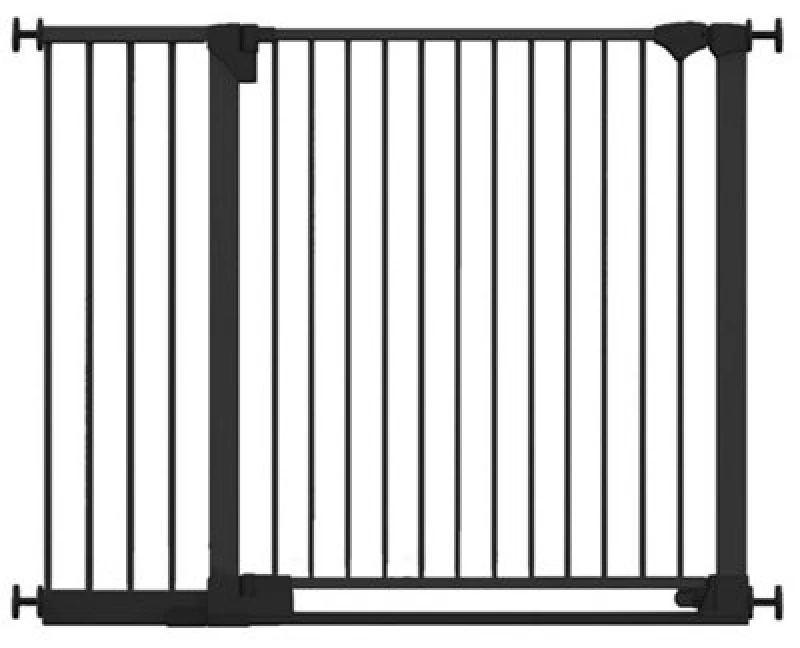 Image of Safetots Safestep Gate, Black, 124Cm - 131Cm, Extra Low Walkthough, 81Cm Extra Wide Doorway, Extra Wide Baby Gate