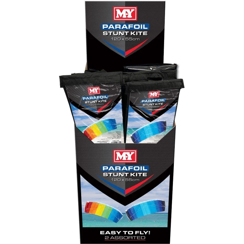 Image of Nalu 120cm Dual Line Multicoloured Frameless Parafoil Stunt Kite Multi