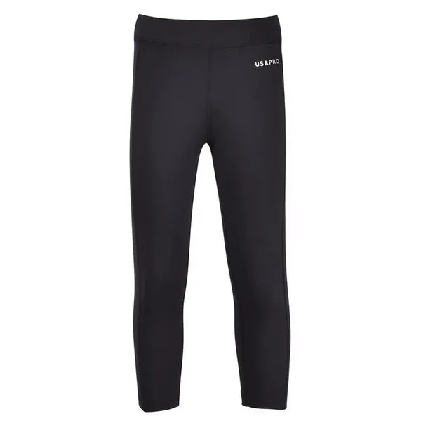 Image of USA Pro Training Capri Tights Junior Girls - Black 13 - 14 Years
