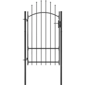 Image of Garden Gate Steel 1x2.2 m Black Vidaxl Black