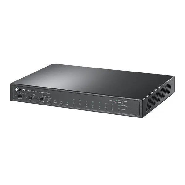 Image of TP Link 8-Port 10/100Mbps + 3-Port Gigabit Desktop Switch with 8-Port PoE+ Fast Ethernet (10/100) Power over Ethernet (PoE) TL-SL1311P