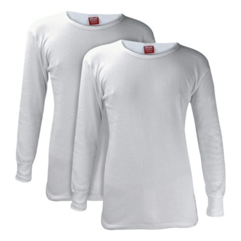 Image of Heat Holders 2 Pack Mens Long Sleeve Thermal Top For Winter - XXL - White
