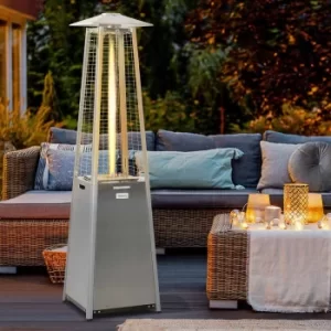 Image of Alfresco 190cm Pyramid Patio Gas Heater Silver 11.2KW, Silver