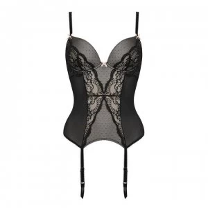 Image of Figleaves Juliette Lace Basque - Black